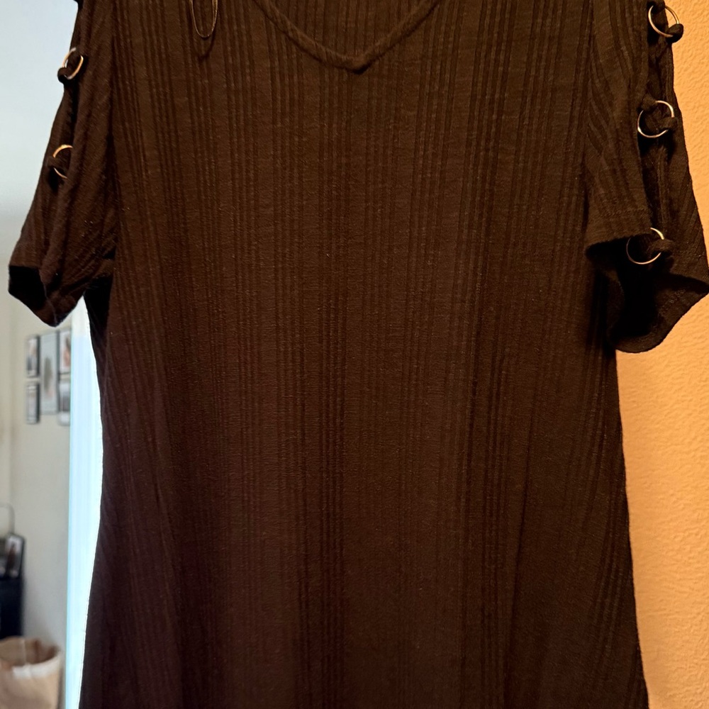 Jennifer Lopez Black Blouse with Ring Details